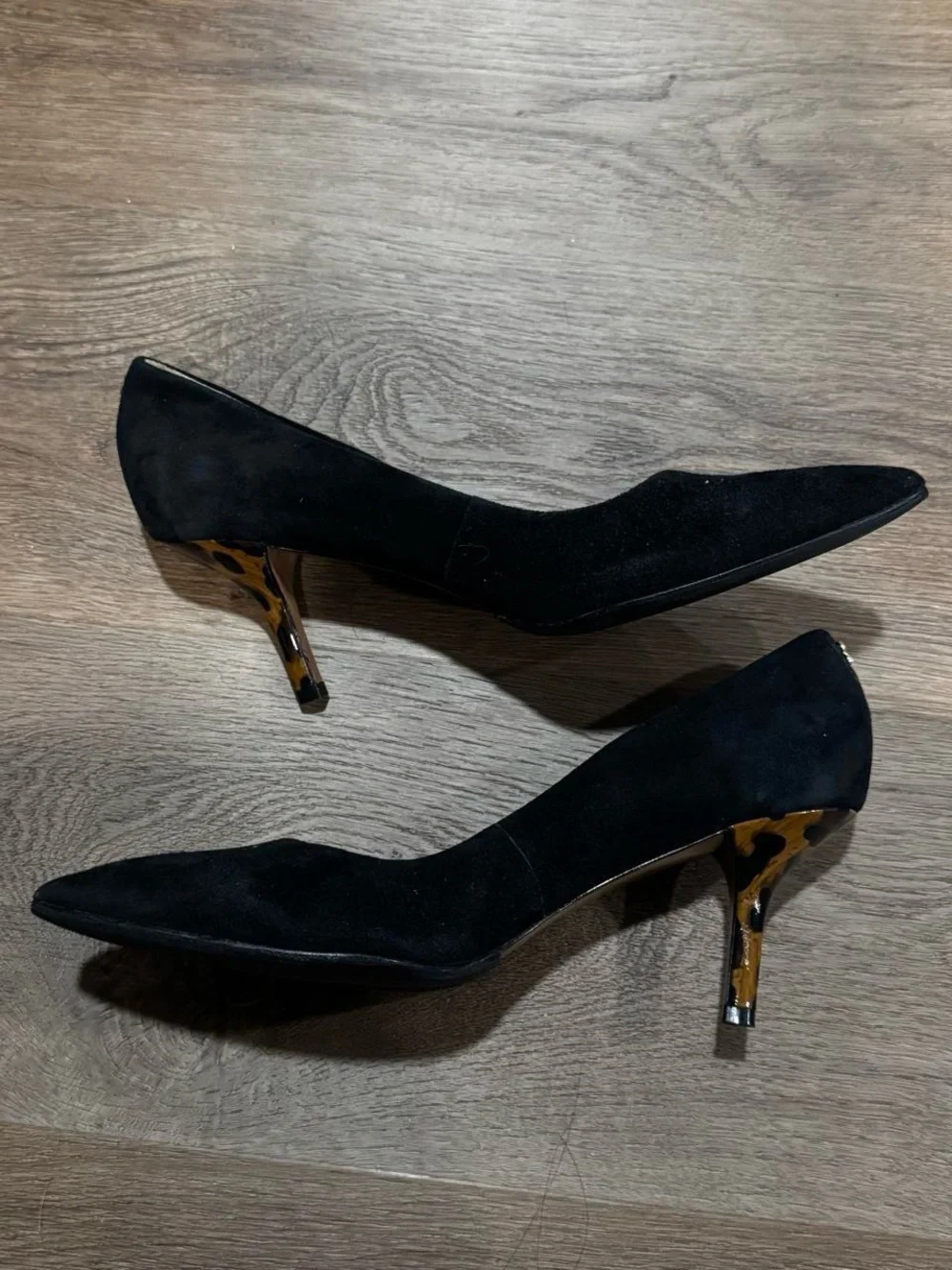 Coach Black Suede  Pointed-Toe Heels